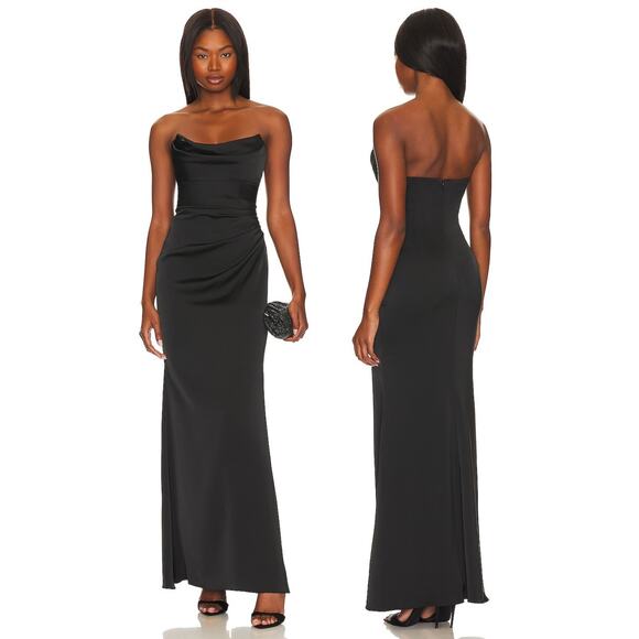 Katie May Taylor Strapless Gown Satin Party Formal Guest Classy Gala Prom Small - Picture 1 of 13